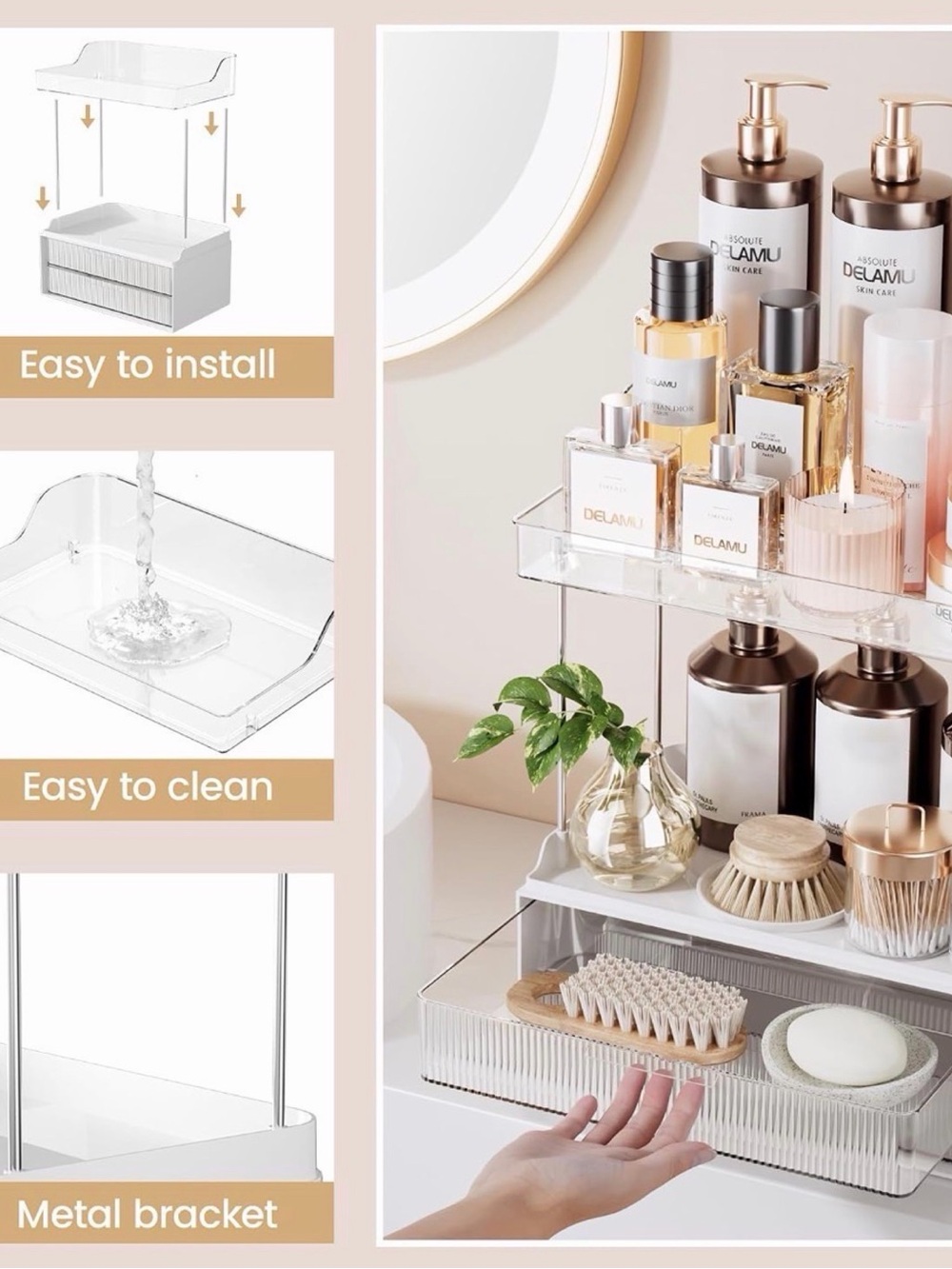 Delamu Drawer Type Multi-Layer Storage Rack - Clear - Picture 5 of 8